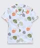 The Lion and the Fish Woven Half Sleeves Leaves Printed Shirt - Porcelain White