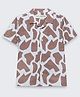 The Lion and the Fish Woven Half Sleeves Abstract Printed Shirt - Camel Brown