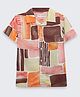 The Lion and the Fish Viscose Woven Half Sleeves Abstract Printed Shirt - Bright Orange