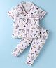 CUCUMBER Sinker Knit Half Sleeves Co-ord Night Suit With Floral Print - Lilac