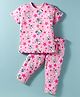 CUCUMBER Sinker Knit Half Sleeves Co-ord Night Suit With Snoopy & Charlie Brown Print - Pink