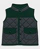 Mi Arcus Woven Sleeveless Solid Quilted Jacket - Green