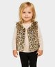 Mi Arcus Knit Sleeveless Leopard Designed Shrug - Multi Colour