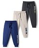 Babyhug Cotton Knit Full Length Lounge Pants with Text Print Pack of 3 - Multicolor