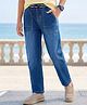 Pine Kids Denim Woven Full Length Washed Jeans - Blue