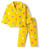 Babyhug Cotton Knit Full Sleeves Co-ord Night Suit With Star Print - Yellow