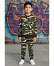Trampoline Terry Knit Full Sleeves Camouflage Printed Coordinating Tee & Joggers Set - Multicolor