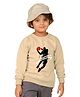 NUSYL Fleece Knit Full Sleeves Basketball Player Printed Light Winter Sweatshirt -  Beige