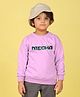 NUSYL Fleece Knit Full Sleeves Mecha Text Printed Light Winter Sweatshirt - Lilac
