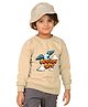 NUSYL Fleece Knit Full Sleeves Urban Art Text Printed Light Winter Sweatshirt - Beige