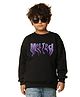 NUSYL Fleece Knit Full Sleeves Melted Text Printed Light Winter Sweatshirt - Black