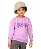 NUSYL Fleece Knit Full Sleeves Melted Text Printed Light Winter Sweatshirt - Lilac