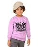 NUSYL Fleece Knit Full Sleeves  Horse Printed Light Winter Sweatshirt - Lilac
