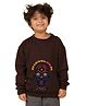 NUSYL Fleece Knit Full Sleeves Mind Bloom Text Printed Light Winter Sweatshirt - Brown