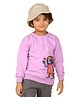 NUSYL Fleece Knit Full Sleeves Alien Printed Light Winter Sweatshirt - Lilac