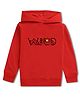 NUSYL Fleece Knit Full Sleeves Wild Text & Mountain Printed Light Winter Hoodie -  Red