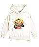 NUSYL Fleece Knit Full Sleeves Cool Crocodile Printed Light Winter Hoodie - White