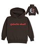 NUSYL Fleece Knit Full Sleeves Galactic Skull Text Printed Light Winter Hoodie - Brown