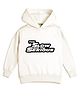 NUSYL Fleece Knit Full Sleeves Slow And The Serious Text Printed Light Winter Hoodie - White