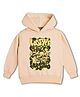 NUSYL Fleece Knit Full Sleeves Work Hard Stay Humble Text Printed Light Winter Hoodie - Beige