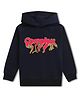 NUSYL Fleece Knit Full Sleeves Complex Text Printed Light Winter Hoodie - Navy Blue