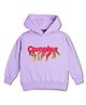 NUSYL Fleece Knit Full Sleeves Complex Text Printed Light Winter Hoodie - Lilac