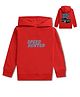 NUSYL Fleece Knit Full Sleeves Speed Hunter Text Printed Light Winter Hoodie - Red