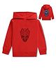 NUSYL Fleece Knit Full Sleeves Villain Text Printed Light Winter Hoodie - Red
