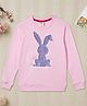 Zion Cotton Knit Full Sleeves  Rabbit Reversible Sequins Embellished Light Winter Sweatshirt - Light Pink