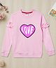 Zion Cotton Knit Full Sleeves  Hearts Reversible Sequins Embellished Light Winter Sweatshirt - Light Pink