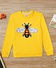 Zion Cotton Knit Full Sleeves Bee Embroidered Light Winter  Sweatshirt - Light Yellow