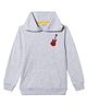 Zion Cotton Knit Full Sleeves Guitar Patch Detailed Light Winter Hoodie - Grey Melange