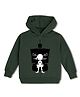 NUSYL Fleece Knit Full Sleeves Pirates Printed Light Winter Hoodie - Olive