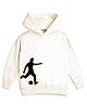 NUSYL Fleece Knit Full Sleeve Soccer Player Printed Light Winter Hoodie - White