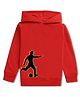 NUSYL Fleece Knit Full Sleeve Soccer Player Printed Light Winter Hoodie -  Red