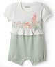 Babyoye 100% Cotton Interlock Knit Half Sleeves Bunny & Floral  Printed Romper With Eco Jiva Finish - Multicolor