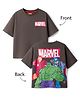 Bonfino Marvel Single Jersey Knit Half Sleeves T-Shirt With Front & Back Avengers Print - Charcoal Grey