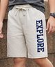 Pine Kids Looper Knit Shorts With Text Print - Grey