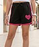 Pine Kids Looper Knit Mid Thigh  Length Shorts with Text & Heart Print - Black