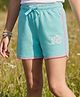 Pine Kids Looper Knit Mid Thigh  Length Shorts with Text Print - Light Blue