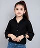 PinkChick Cotton Woven Full Sleeves Solid Shirt - Black