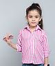 PinkChick Cotton Woven Full Sleeves Striped Shirt - Purple