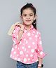 PinkChick Cotton Woven Full Sleeves Polka Dots Printed Shirt - Pink
