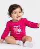 Babyhug 100% Cotton Interlock Knit Full Sleeves Onesies With Text Print - Dark Red