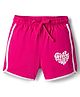 Pine Kids Looper Knit Mid Thigh Length Shorts with Text Heart Print- Fuschia