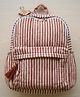 PEXX Cotton Backpack Stripe Print Brown-Height 12 inches