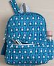 PEXX Cotton Backpack Penguin Print Blue-Height 12 inches