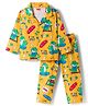 Babyhug Cotton Knit Full Sleeves Co-ord Night Suit With Dino Print - Yellow