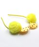 Milyra Pom Pom Embellished & Bow Applique Detailed Hair Band - Yellow
