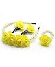 Milyra Floral Applique Detailed & Beads Embellished Hair Accessories Combo Set - Yellow